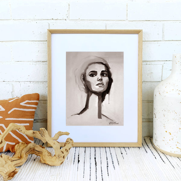 Print of Rose in Warm Gray