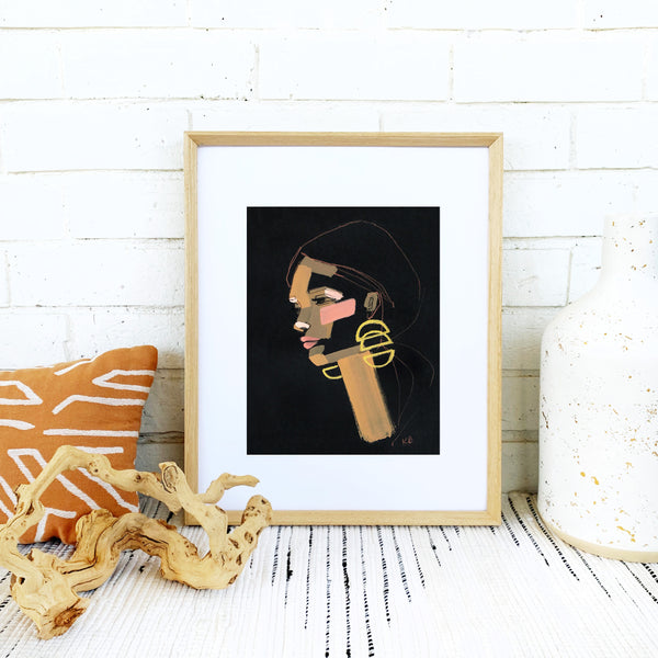 Print of "Sunny" on Black