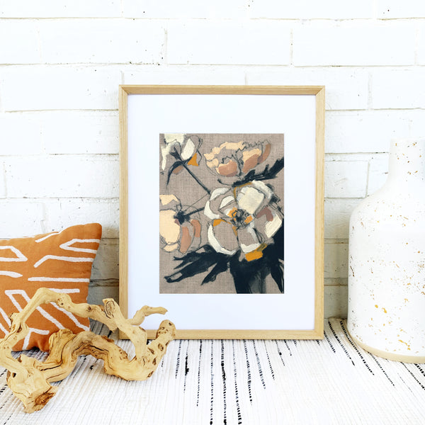 Print of Floral on Linen I