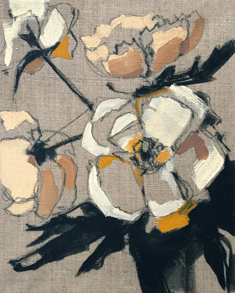 Print of Floral on Linen I